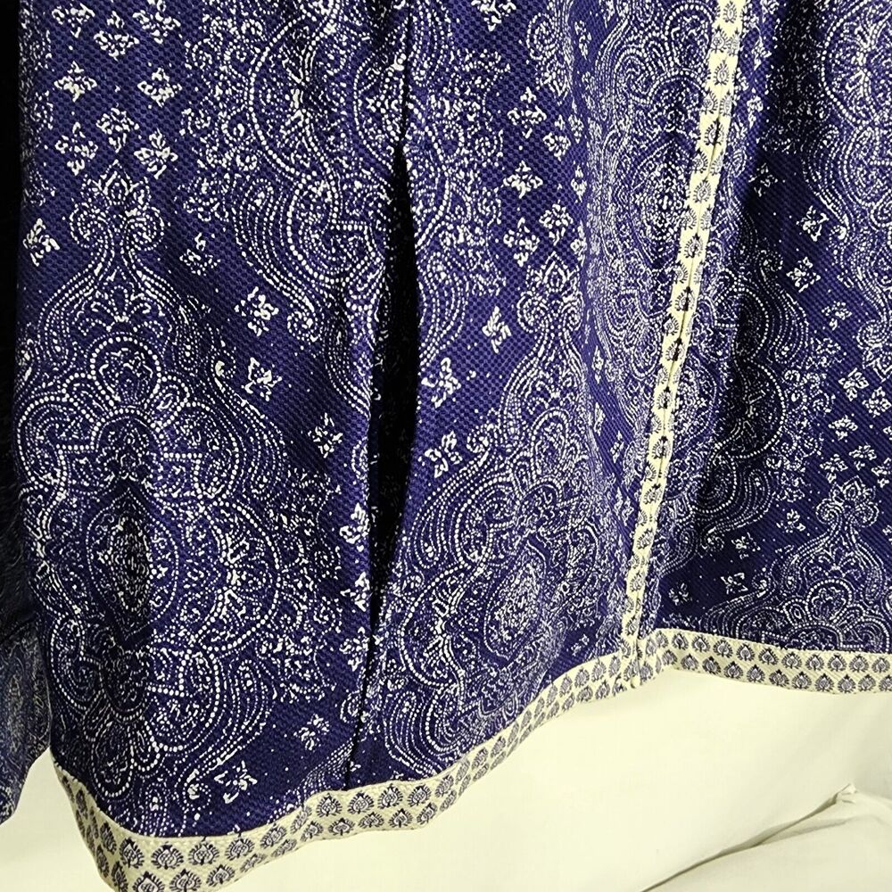 Isaac Mizrahi Live! Womens Jacket Blazer 26W Damask Mixed Print Blue White Zip - Picture 7 of 11